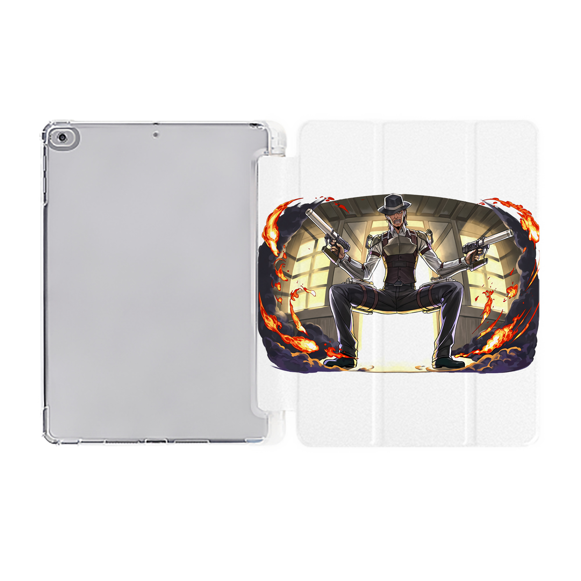 （画像用） 進撃の巨人 ケニー·アッカーマン Attack on Titan Kenny Ackerman IPad ケース ペン収納付き 三つ折りスタンド PUレザー×シリコン 対応機種9.5/10.5/10.9インチ